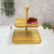 تصویر شیرینی دو طبقه مربع بامبو 