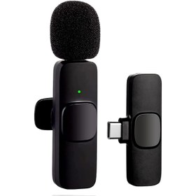 تصویر میکروفن یقه ای بی سیم Type-C و Lightning مدل k9 K9 Type C wireless microphone