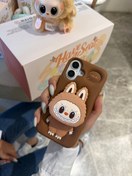 تصویر کاور گوشی موبایل آیفون 13، 14، 15 نرمال iPhone13- iPhone14- iPhone15- طرح لبوبو – لابوبو Labubu پاپ سوکتی سیلیکونی استندشو 