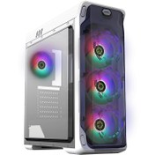تصویر کیس کامپیوتر گیم مکس Starlight G509 FRGB Mid Tower سفید Game Max Starlight G509 FRGB Mid Tower White Computer Case