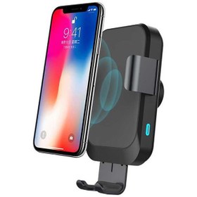 تصویر پایه نگهدارنده و شارژر بی سیم گوشی موبایل پاورولوژی مدل CM15W POWEROLOGY P15WCMEBK Phone Holder