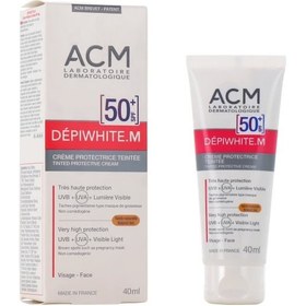 تصویر کرم ضد آفتاب ضد آب دپی وایت تینت SPF 50 ای سی ام رنگی اورجینال sunscreen Depiwhite Tint Cream Waterproof SPF 50 acm