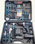 تصویر دریل شارژی باس مدل BS-16 با ۱۸۰ عددی مجموعه اتوماتیک 