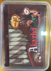 تصویر ویفر رول Akazho با کرم شکلاتی -رل رل– شیرینی سبک و خوش‌طعم برای کودکان و بزرگسالان Rol Rol brand Akazho