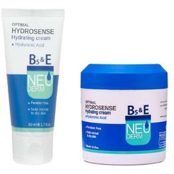 تصویر کرم مرطوب کننده صورت کاسه ای 150ml به همراه کرم مرطوب کننده صورت تیوپی 50ml نئودرم Neuderm مدل Optimal Hydrosense بسته 2 عددی 