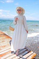 تصویر لباس مجلسی کوتون تسدتور با آستین دانتل و آستین تنگ | LOCCO | 699420996 | اورجینال 