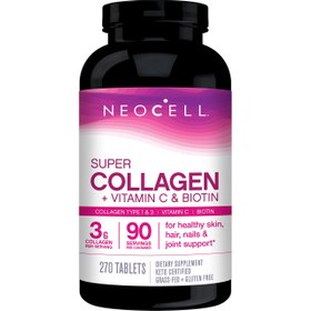 تصویر ‌NeoCell Super Collagen سوپر کلاژن با ویتامین C و بیوتین، مکمل پوست، مو و ناخن، حاوی آنتی اکسیدان، قرص، 60 عدد، ا ارسال روزانه ارسال روزانه