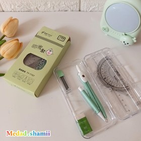 تصویر ست رسم و پرگار خرس - سبز 