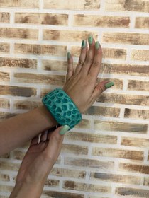 تصویر النگو پاپیه ماشه فیروزه ای 