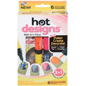 تصویر لاک و قلم طراحی ناخن هات دیزاینر مدل 6 Colours 