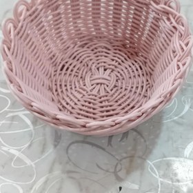 تصویر سبد سبزی مربع و گرد دست بافت 