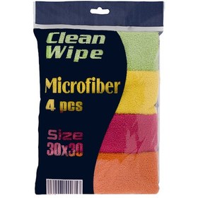 تصویر دستمال میکروفایبر 4 عددی microfiber towel 4pics