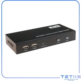 تصویر سوئیچ کی وی ام 2 خروجی اتومات HDMI+USB کی نت 