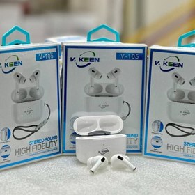 تصویر ایرپاد پرو2 VKEEN مدل V105 نویسکنسلینگ فعال زنگ هشدار باتری GPSفعال airpod pro2 vkeen model v105