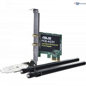 تصویر کارت شبکه PCI E بی‌سیم ایسوس مدل PCE AC51 Wireless-PCE-AC51-AC750 Dual-band PCI-E Adapter