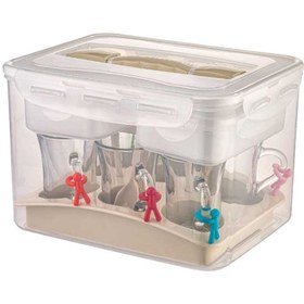 تصویر ست چای و صبحانه خوری ۶ نفره لیمون با ۲۰ تکه پلاستیکی 