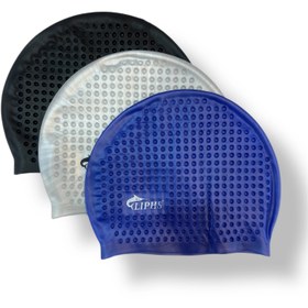 تصویر کلاه شنا پفکی - آبی swimming cap