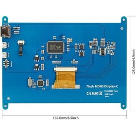 تصویر نمایشگر 7 اینچ لمسی دارای ورودی HDMI مناسب برای انواع برد های دارای پورت HDMI رزولوشن 1024x600 