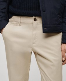 تصویر شلوار چینی tapered کتان کوتاه مدل Prato برند mango man Prato Cropped Tapered Chino Trousers