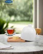 تصویر کره خوری گلس کالر با زیره چوبی سفید ریور کد 3921W 