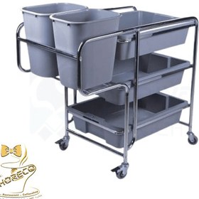 تصویر ترولی ظروف کثیف 