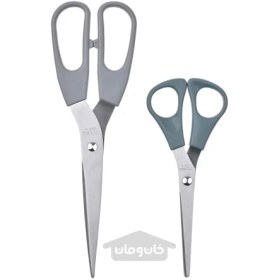 تصویر قیچی ست 2 عددی استیل ضد زنگ خاکستری/خاکستری فیروزه ای ایکیا مدل IKEA SVÄRDFISK IKEA SVÄRDFISK Scissors set of 2 stainless steel grey/grey-turquoise