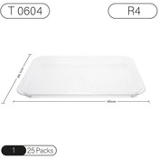 تصویر سینی مستطیل کوشا R4 شفاف چند بار مصرف Disposable tray