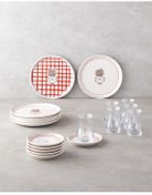 تصویر بشقاب شیرینی سرامیکی کلارا 18 قطعه 6 رنگ English Home 