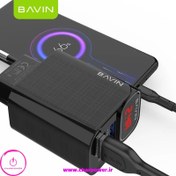 تصویر شارژر دیواری باوین Bavin PC316Y 2U Digital Indication Charger 12W EU توان 12 وات همراه کابل 