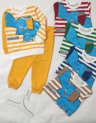 تصویر بلوز شلوار راه راه فیل 