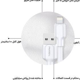 تصویر کابل تبدیل USB به لایتنینگ پاواریال مدل DC-126 طول 1 متر 