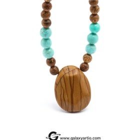 تصویر گردنبند سنگ و چوب مایا 