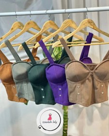 تصویر کراپ زنانه کاپدار کبریتی 