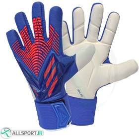 تصویر دستکش دروازه بانی آدیداس پردیتور طرح اصلی Adidas Predator Competition Goalkeeper Gloves Blue Red 