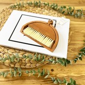 تصویر جارو خاک انداز مینی چوبی دسته دار 