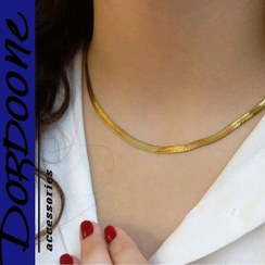 تصویر نیم ست ماری ، گردنبند و دستبند زنجیر ماری در سه رینگ طلایی و مشکی و نقره ایی استیل رنگ ثابت مناسب برای هدیه ولنتاین 