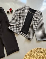 تصویر ست پوشاک دخترانه ۴ تیکه مجلسی با شلوار مازراتی و کمربند 