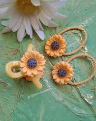 تصویر کش مو و مینی کلیپس آفتابگردان کد ۲۷۱۳ Sunflower hair clip and hair band for girls