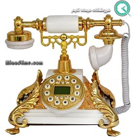 تصویر تلفن رومیزی سلطنتی والتر سفید طلایی مدل 8328B 