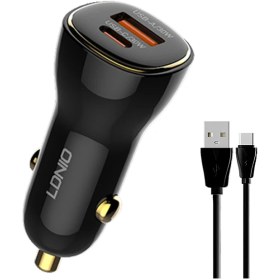 تصویر شارژر فندکی 60 وات الدینیو مدل C103 به همراه کابل USB-C 