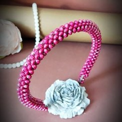 تصویر تل مرواریدی دخترانه بافت 