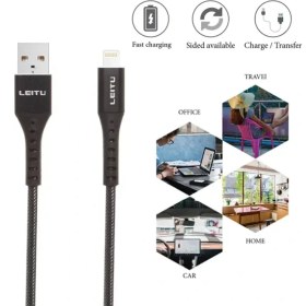 تصویر کابل لایتنینگ لیتو مدل LD-8 طول 1 متر Leitu LD-8 Lightning Cable 1M