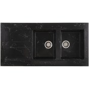 تصویر سینک گرانیتی روکار کیارا 60x120 مدل 357 همراه با سیفون Kiara Brand Granite countertop sink, size 120 x 60, various colors