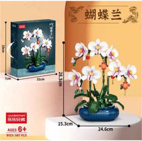 تصویر لگو گل ارکیده کد 9123 با ۵۸۷ قطعه 