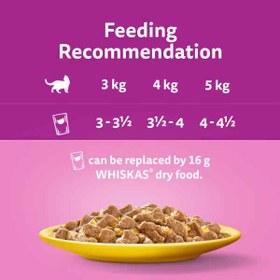 تصویر پوچ گربه بالغ ویتامینه ویسکاس مرغ گروی 100 گرم Whiskas Pouch With Chicken 100g