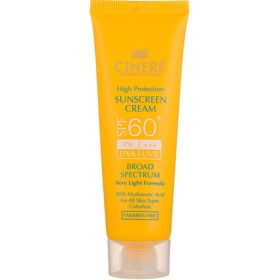 تصویر کرم ضد آفتاب SPF60+ بدون رنگ مناسب انواع پوست سینره 