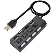 تصویر هاب 4 پورت usb2 کلید دار کیفیت درجه یک هاب usb2 کلید دار کیفیت عالی