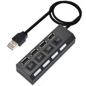 تصویر هاب 4 پورت usb2 کلید دار کیفیت درجه یک هاب usb2 کلید دار کیفیت عالی