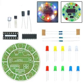 تصویر ماژول رقص نور دایره ای با آی سی 4017 و ورودی میکروفون (مونتاژ نشده) 