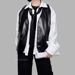 تصویر وست چرم مشکی 